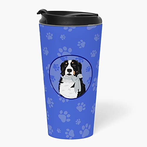 Caroline's Treasures WDK1021TBL215 Bernese Mountain Dog #3 Stainless Steel 16 oz Tumbler, Blue, multicolor