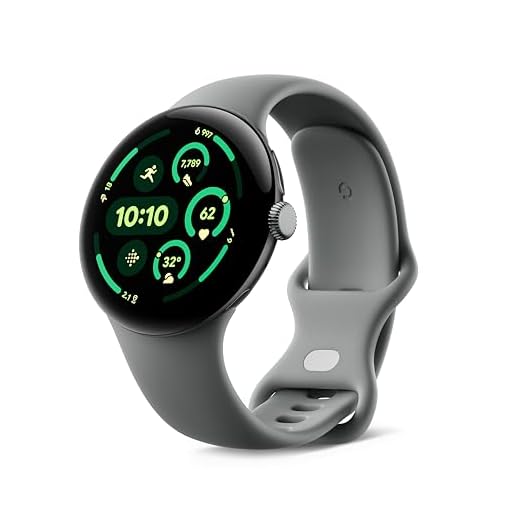 Google Pixel Watch 3 (45 mm) — Boîtier en Aluminium Sauge Mat — Bracelet Vert Sauge — Wi-FI