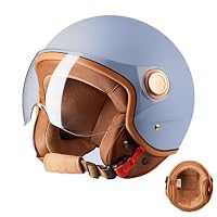 Mezzo Casco Moto Vintage Tedesco Con Occhiali - DOT/ECE - Taglie S-XL