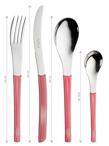 SERVIZIO 24 PZ. POSATE LINEA CINEMA (LILLA) Pintinox Set da 24 Posate Serie Cinema in Acciaio Inox Nichel Free, con Manico Colore: Lilla - immagine 3