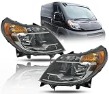 ALLIGATOR AUTO LIGHTS Headlights Assembly with Bulbs Replacement for Ram 2014-2022 ProMaster 1500 2500 3500 Van Halogen Headlamp Pair Set without DRL, Left & Right Sides, DOT/SAE Compliant
