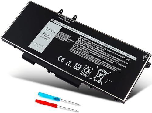 68Wh 3HWPP Laptop Battery Replacement for Dell Latitude 5510 5410 5501 5401 5511 5411 Precision 3541 3551 Inspiron 7706 2n1 Inspiron 17 7500 7506 2-in-1 Black Edition 03HWPP 10X1J N2NLL 1VY7F 451-BCMN