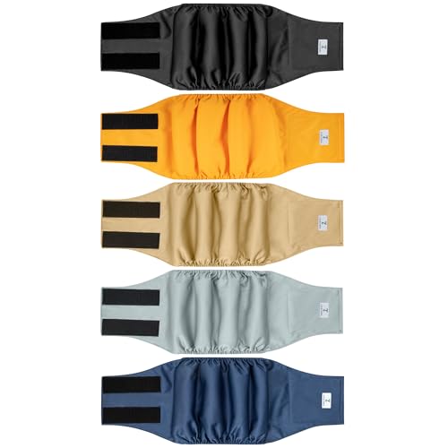 Image of 5 Pack Dog Diapers Male,Reusable Leakproof Pet Soft Dog Belly Band Wraps,Male Dog Diaper High Absorbency,Wider Washable Belly Band for Doggy Incontinence and Puppy Training