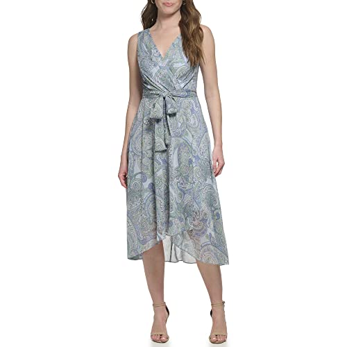 Image of Tommy Hilfiger Women's V-Neck Self Tie Midi Dress