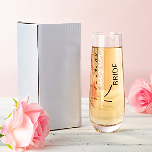 Generic Personalized Champagne Flute, Name Custom 9Oz Champagne Glass, Wedding Gift For Bride And Bridesmaid Prosecco Sparkling Wine Glass thumb #3