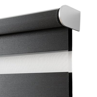 GoodHome Store Enrouleur Jour/Nuit sans perçage Keston Noir 55 x 180 cm
