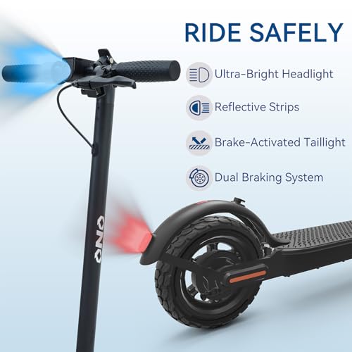 Electric Scooter - 350W Motor, Up to 15.5MPH / 15Miles Range, 8.5\" Off-Road Solid Tires, 264LB Load, Folding Commuter Escooter with Cruise Control, App Control, UL-2272 Certified