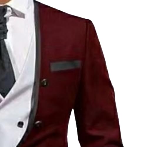 Men's 3 Piece Collarless Prom Dinner Tailcoat Irregular Hem Bridegroom Suit Slim Fit Sport Coat for Wedding2