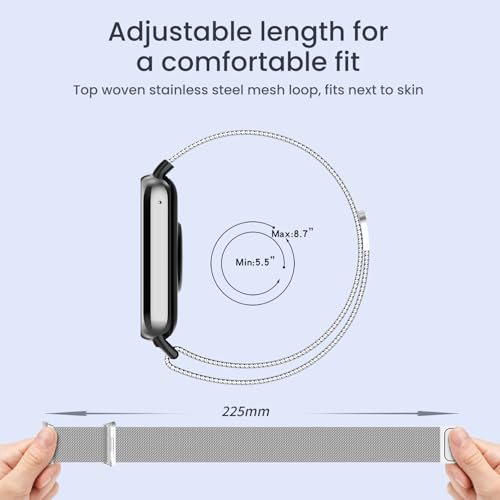 Correa de malla metálica magnética para Xiaomi Redmi Watch 6 miniatura 5