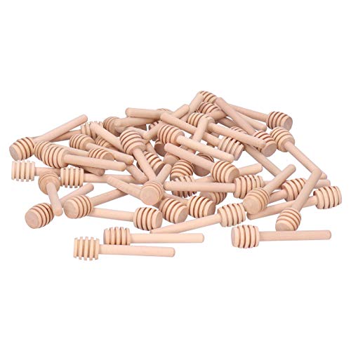 Wood Honey Dipper Stirrer 50PCS 8CM Drizzler Wand for Honey, Syrup, Jam, Viscous Liquid Dispensing Tool, for Homemade Honey Gifts