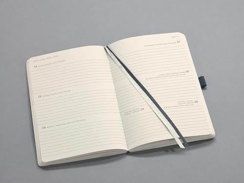 SIGEL C2536 Conceptum Weekly Planner 2025, Approx. A5, Dark Grey, softcover, 2 Pages = 1 Week, 192 Pages, ca. A5 - Image 3