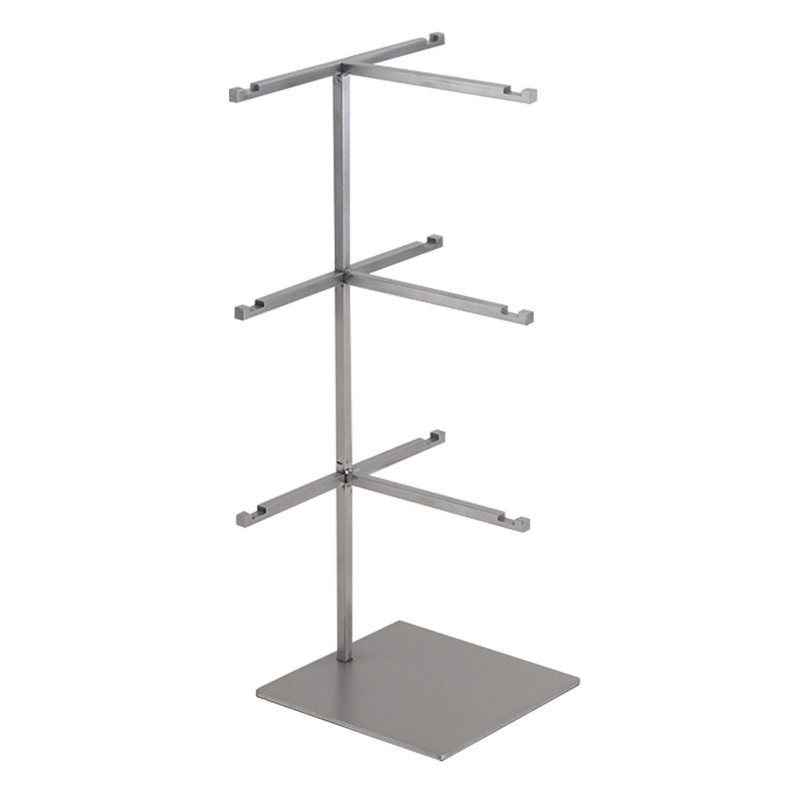 Porte-lunettes et lunettes de soleil - Organisateur - Montage facile - Solution de rangement durable et élégante pour lunettes vue et soleil à la maison -, 3 niveaux Argent