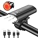 Luz Bicicleta,Luzde Bicicleta LED Recargable USB con 2400 Lúmenes 6 Modos,Luces Bici Delantera IPX5 Impermeable y LED Luz Trasera,3 LED 4000 mAh Luz Bicicleta para Ciclismo de Montaña y Carretera
