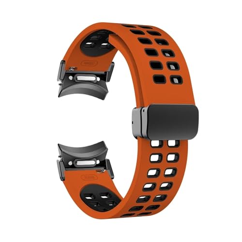 [���X] ���C�X�g���b�v Fit For Samsung Galaxy Watch 4 5 6 44mm 40mm �o���h Classic 47mm 43mm 46mm �N�C�b�N�t�B�b�g �V���R���u���X���b�g 5Pro 45mm(Orange black-
