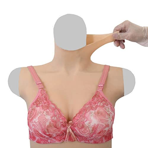 TDHLW Silikon Brüste Brustformen Realistisch Haut Brustplatten Brustprothese künstliche brüste für Crossdresser Transgender Mastektomie Cosplay B-G Cup,Cotton Bronze,E Cover