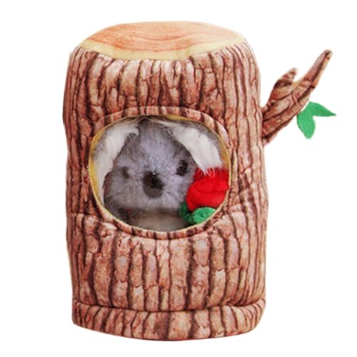 Animal de Peluche Koala - Adorable Juguete de Peluche Koala con cable Suave | Rosa de 11 Pulgadas de Peluche Koala con muñón de árbol, Compañero de Sueño Cómodo Koala Poll para el Coche