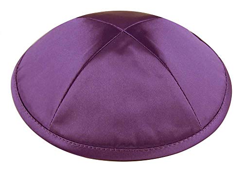 Image of Zion Judaica Deluxe Satin Kippah Yarmulkes for Kids Teens & Adults Skullcaps 6.25 inch Multi-Color Options 4 Panel Design