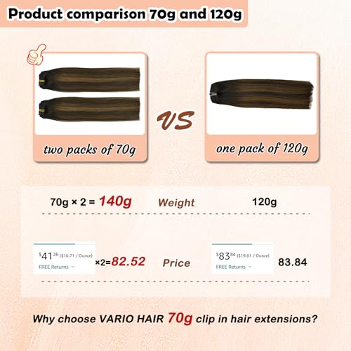 Clip in Hair Extensions Blonde Highlighted Human Hair Balayage Hair Extensions Mixed Bleach Blonde 15 inch 70g Fine Hair Full Head Silky Straight 100% Human Hair Clip In Extensions - Thumbnail 7