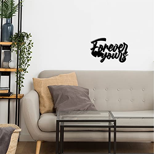 Image of eCraftIndia Forever Yours Wooden Wall Decor for Living Room Bedroom| Home Wall Decor Items| Wall Art for Home Decor| Valentine Gift for Girlfriend Boyfriend Husband Wife Her Him | Valentine Decoration