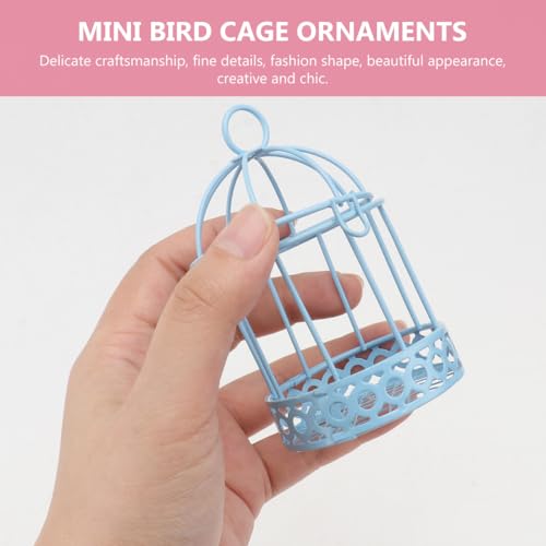 Image of Mini Bird Cage Decoration Set of 3 Desktop Storage Adornment Mini Tabletop Ornament for Candy and Small Item Display 3.46 Inch Decorative Bird Cage for Home Office Desk