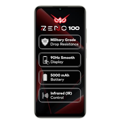 Image of Zeno100 (4+8GB RAM, 64GB ROM) | 5000mAh Battery with Type-C | 90Hz Display | Side Fingerprint | Military Grade Protection | Octa-Core Processor | Titanium Gold