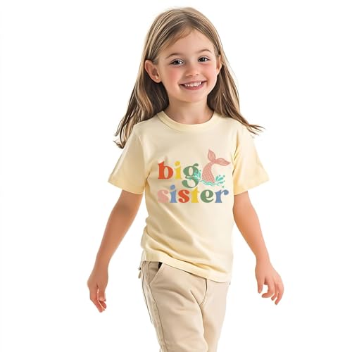 Image of Big Sister Shirt Toddler Shirts Promoted to Big Sister Announcement Big Sis Tees Little Kids Top 2-7T