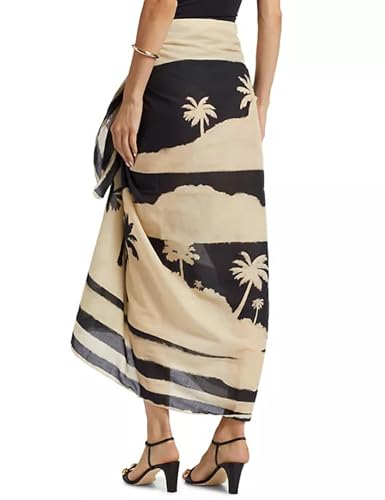 SeekMe Women's Summer Beach Coverups Printed Long Sarong Swimwear Bathing Suit Pareo Pashmina Wrap Skirt 20253
