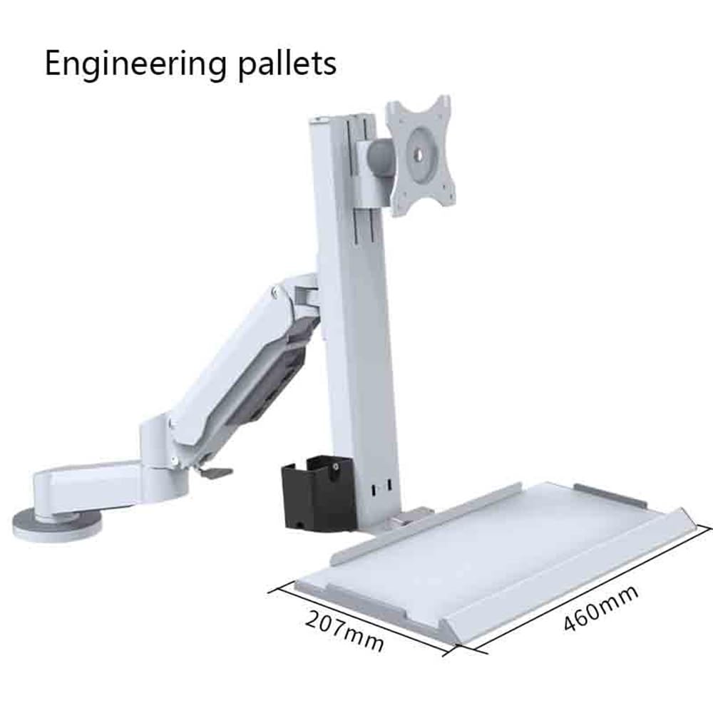 Support ecran pc Bureau Support de Moniteur de Table à Double Bras de Serrage avec Plateau d'ingénierie adapté aux écrans de 15 à 32 Pouces Support ecran pc