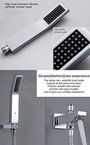Sistema termostático Cascada Luxury 17"x28" con ducha multi función (Lluvia+Cortina de lluvia+SPA de niebla+Masaje) y ducha de mano con luz LED - Acero inoxidable (17"x28", Latón antiguo) miniatura 5
