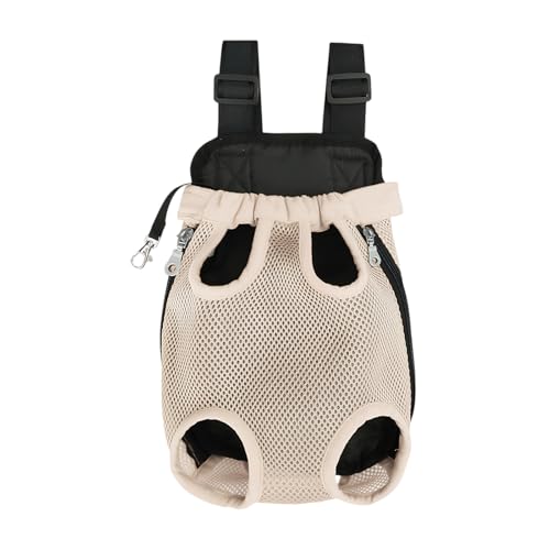Haustier Rucksack Hunderucksack Verstellbarer Hunde-Tragerrucksack Haustier Tragbar Reisetasche Faltbare Atmungsaktiv Katzentasche für Kleine Hunde Welpen Katzen Wandern Reisen Outdoor (Beige)