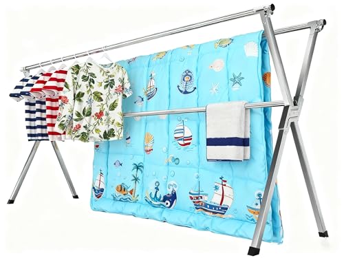AZHZOLSK Clothes Drying Racks Outdoor, Updated Version,Stainless Steel Laundry Drying