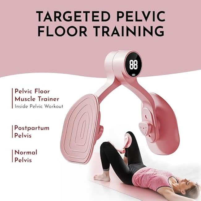 Pelvic Floor Thigh Exercise Device - Portable Kegel System Strengthening Exerciser for Men Women Inner Outer Muscle - Hip Abductor Master Trainer & Leg Workout Toner Equipment for Home Fitness