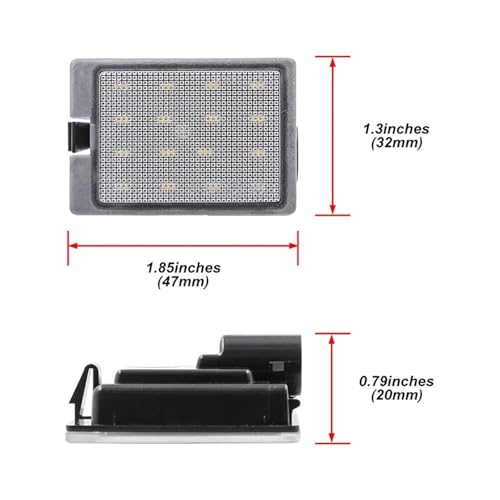 Luz LED matrícula trasera 6000K soluciona bombilla fundida Dodge 4