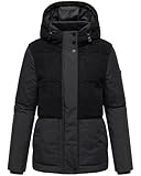 MARIKOO Sheeta Veste polaire chaude pour femme Veste d'hiver en peluche dans un mélange d...