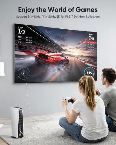 Cable HDMI 2.1 de ultra alta velocidad trenzado con soporte HDCP 2.3 3