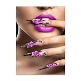 WSJIJY Leinwanddruck Bunte Nailart Mode Leinwand Malerei 