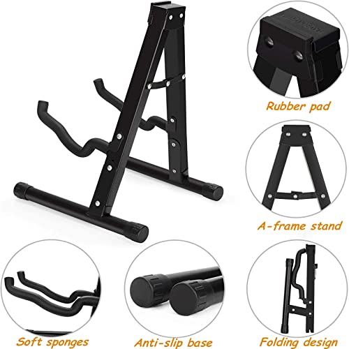 Mallez Cello Stand, Folding Guitar Support Stand, A-Frame Cello Holder, Universal Floor Stand For Acoustic, Electric Guitar, Bass Guitar, Cello, Mandolin, Banjo #TOP1