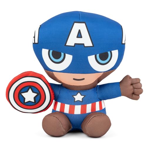 Image of Mirada Marvel Captain America Soft Plush Toy - 22cm | Official Licensed Superhero Stuffed for Kids, Boys & Girls | Super Cuddly Character Toy for Fans | Perfect for Birthday Gifts /Christmas /Diwali