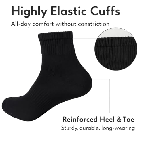 Odor-Resistant & Breathable Socks – Moisture-Wicking Comfort for All-Day Wear, Work, Travel & More，3 Pairs4