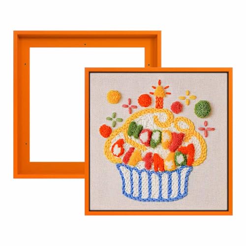 Image of FOLKOR 2 Pack Floater Frame for 8x8 Canvas Paintings Art Prints,Orange