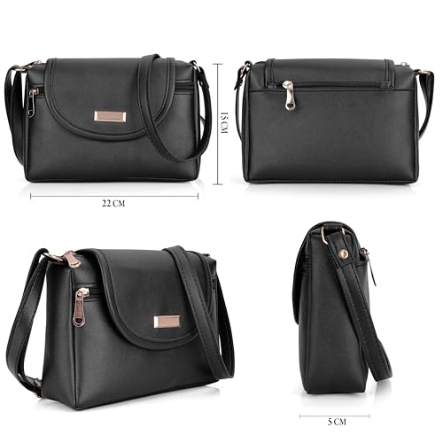 Image of J I ACCESSORIES Women's Stylish Crossbody Sling Bag - Elegant PU Leather Small Shoulder Purse with Adjustable Strap - Casual & Travel Handbag