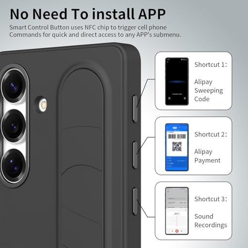 Image of for Samsung Galaxy S25 Plus 5G with Smart Button, Standing Grip Phone Case with Kickstand, for Samsung S25 Plus 5G Case Smart Button Cover | Hand Strap | Soft Touch | Stand Grip | Smart Butto