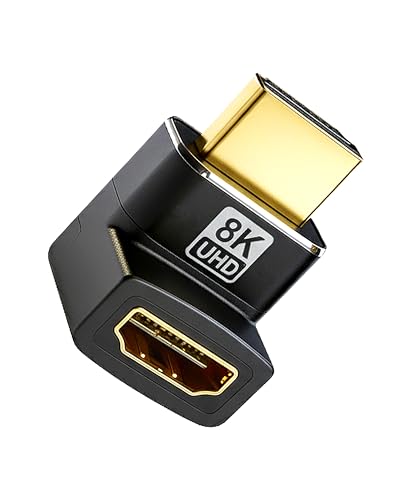 Image of BlueRigger HDMI 270 Degree Adapter (1-Pack, 8K 60Hz Right Angle HDMI 270 Degree Adapter, Male to Female, L-Shaped Up & Down Angled Elbow Connector)- Compatible with HDTV, Laptop, PS5, PS4