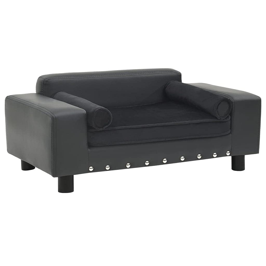 Canapé pour chien gris foncé contre le mal de dos : couchage ergonomique 81 cm en peluche