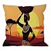 HGOD DESIGNS Throw Pillow Case African Woman Cotton Linen Square Cushion Cover Standard Pillowcase for Men Women Home Decorative Sofa Armchair Bedroom Livingroom 18 x 18 inch