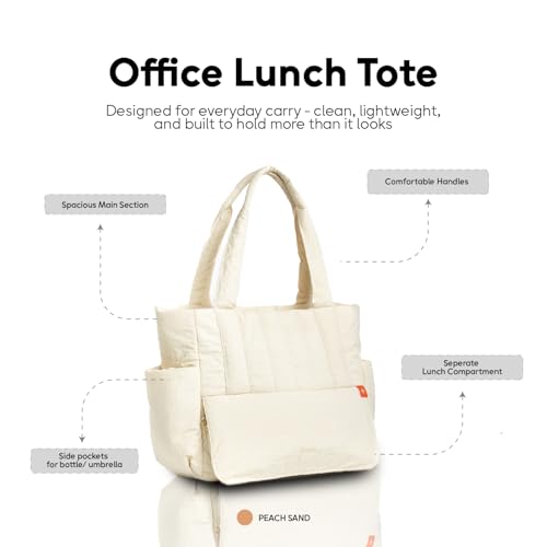 Image of Bayne Large Size Tote Bag with Lunch Compartment | Laptop Bags for Women Office Use | Waterproof Handbag for Women | Elegant Office Bags for Woman | Office Bag for Woman