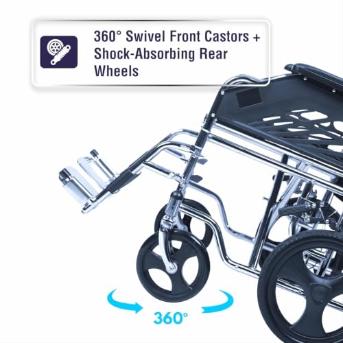 Image of VMS Careline Tour Premium Ultra Lightweight Transport Wheelchair