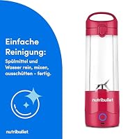 nutribullet Portable, Smoothie Maker to go, 475 ml BPA-freier Becher, kabellos, wiederaufladbar für 15+ Mixvorgänge, tragbarer mini Mixer für mix & go, zerkleinert Eis & Obst, Magenta, NBP003MA – Ansicht 6