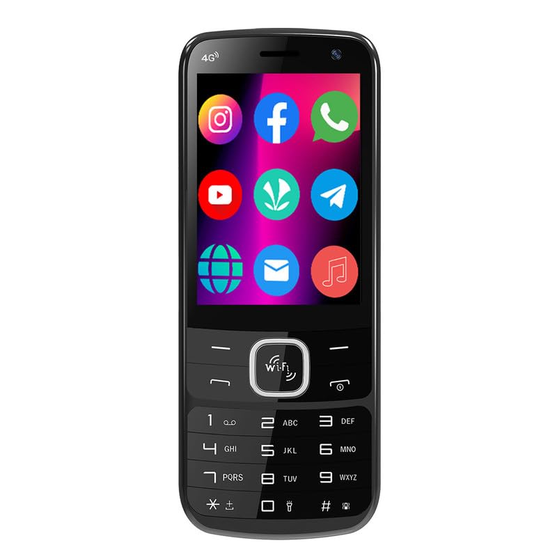 Image of IKALL K333 4G Touch & Type Android Keypad Mobile | WiFi & 4G Sim Support | 2.8 Inch HD+ Display, 2GB Ram 16GB Storage | 11 Pre-Installed including WhatsApp, Facebook, YouTube and Instagram-Raven Black
