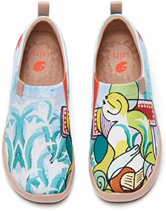 UIN Women’s Walking Travel Shoes Slip-Ons Canvas Casual Loafers Lightweight Comfort Art Painted shoes